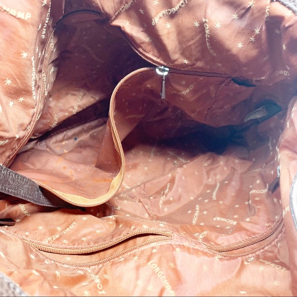 Longchamp | Cosmos Brown Pebbled Leather Hobo/Bucket Bag - Picture 8 of 16